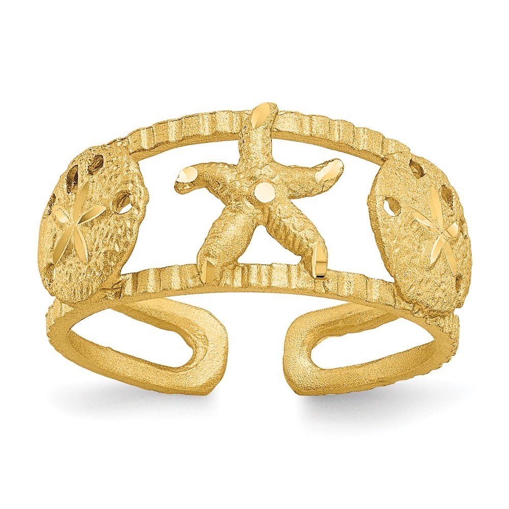 14k Yellow Gold Starfish Toe Ring
